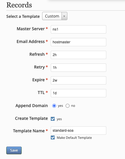 Create SOA RR Template